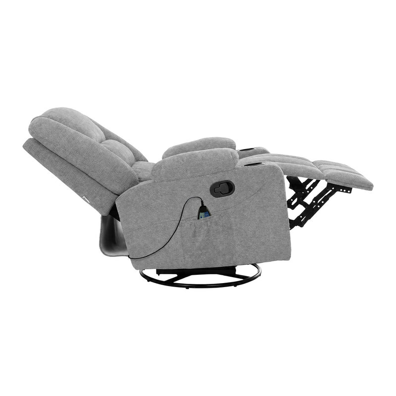 Oikiture Electric Recliner Massage Chair 360 Swivel Grey