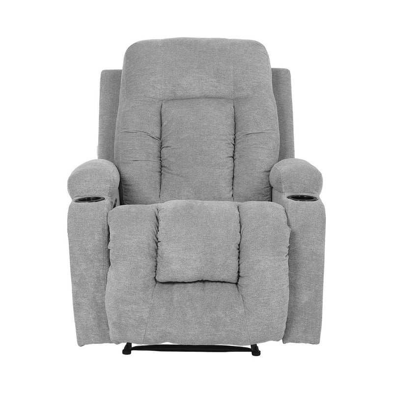 Oikiture Recliner Heated Massage Armchair Grey