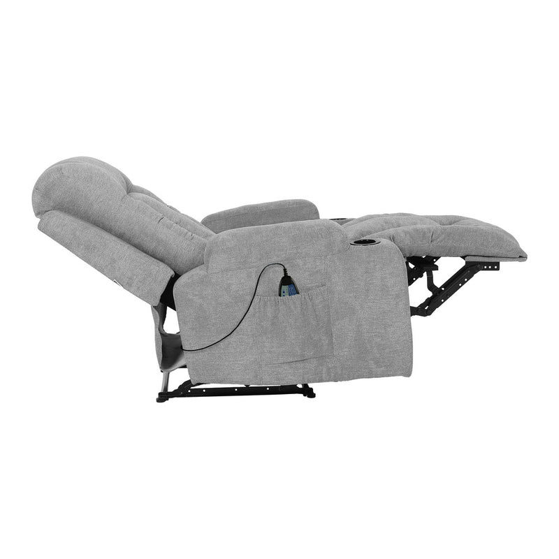 Oikiture Recliner Heated Massage Armchair Grey