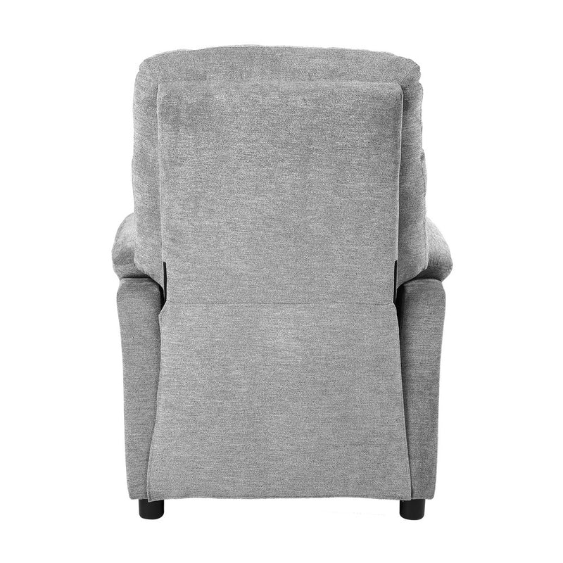Oikiture Recliner Chair Adjustable Fabric Lounge Sofa Grey