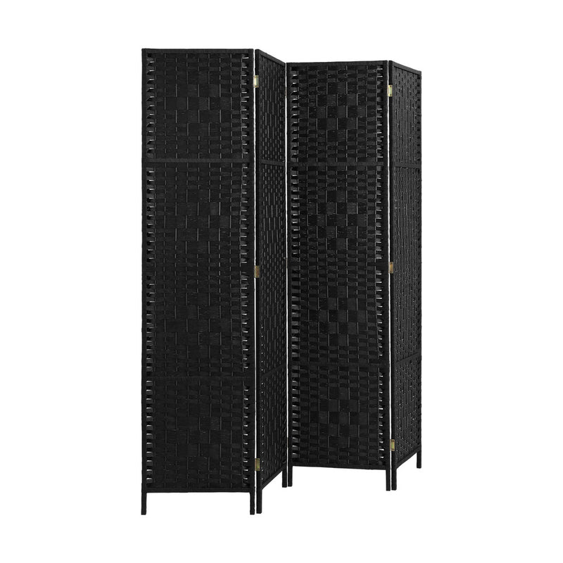 Oikiture 4 Panel Room Divider Privacy Screen Black