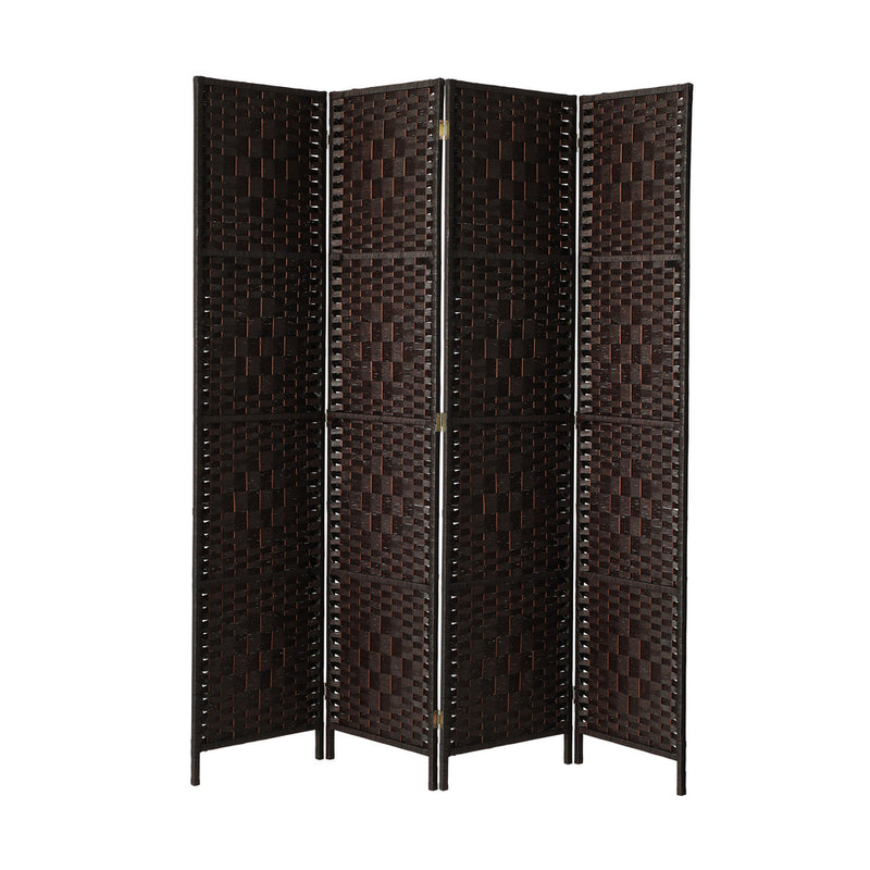 Oikiture 4 Panel Room Divider Privacy Screen Brown
