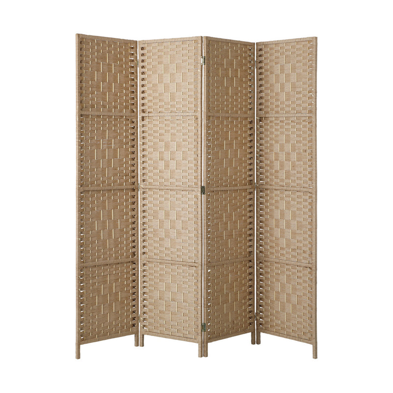 Oikiture 4 Panel Room Divider Privacy Screen Wood