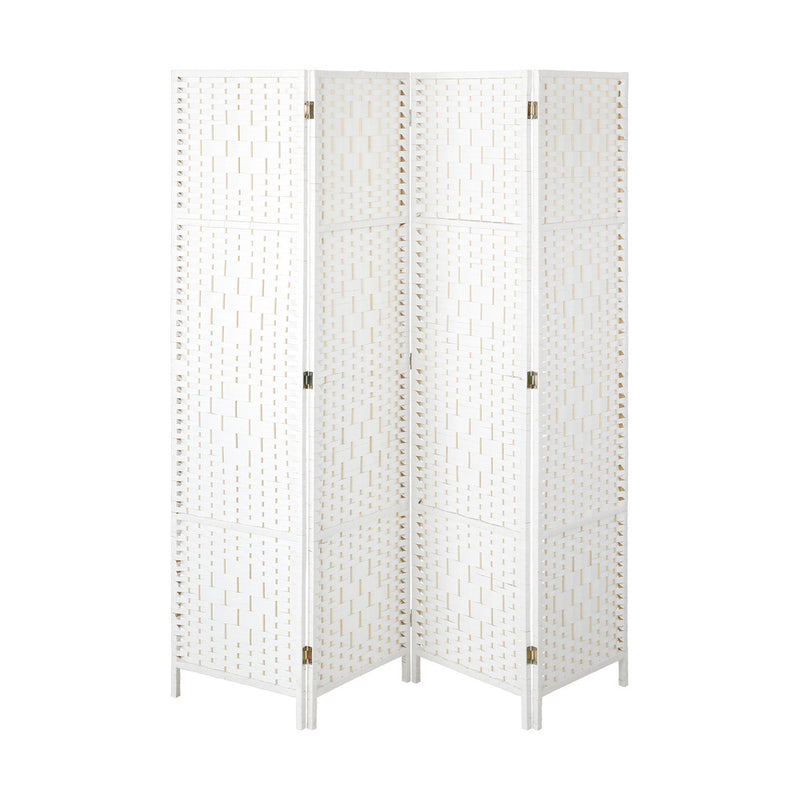 Oikiture 4 Panel Room Divider Privacy Screen White