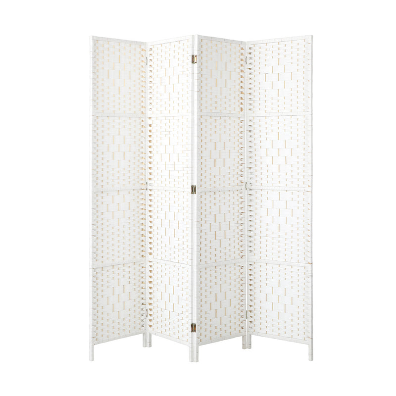 Oikiture 4 Panel Room Divider Privacy Screen White