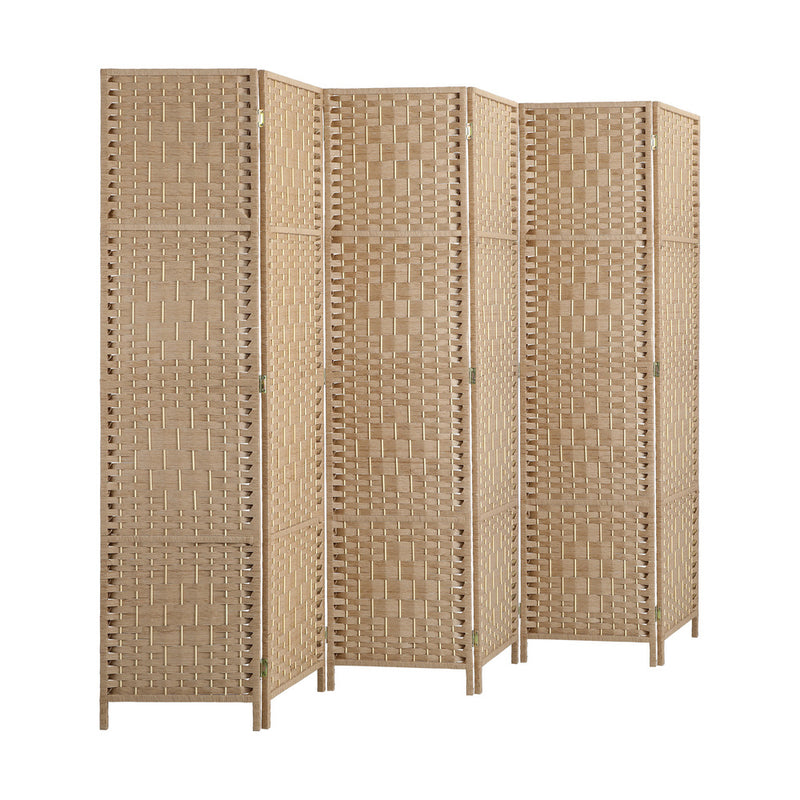 Oikiture 6 Panel Room Divider Privacy Screen Wood
