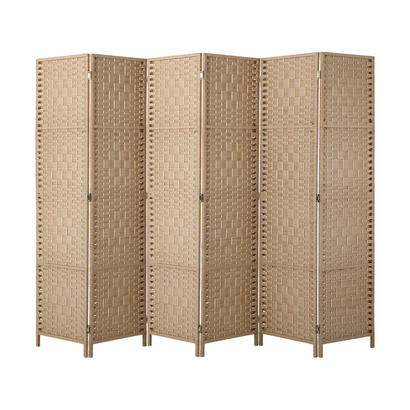 Oikiture 6 Panel Room Divider Privacy Screen Wood