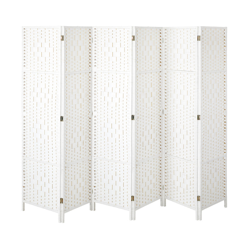 Oikiture 6 Panel Room Divider Privacy Screen White