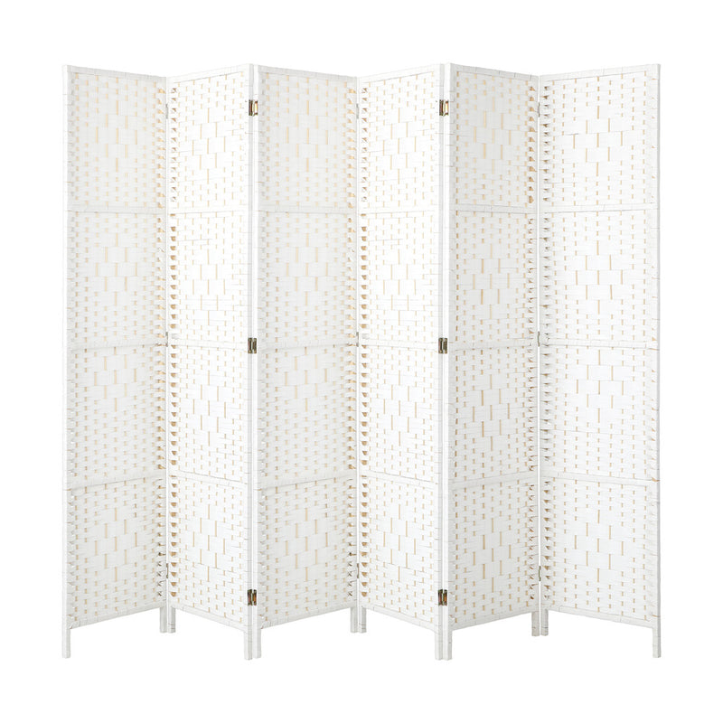 Oikiture 6 Panel Room Divider Privacy Screen White