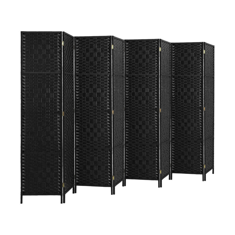 Oikiture 8 Panel Room Divider Privacy Screen Black