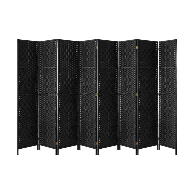 Oikiture 8 Panel Room Divider Privacy Screen Black