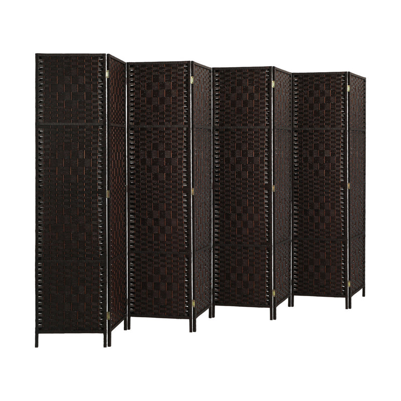 Oikiture 8 Panel Room Divider Privacy Screen Brown