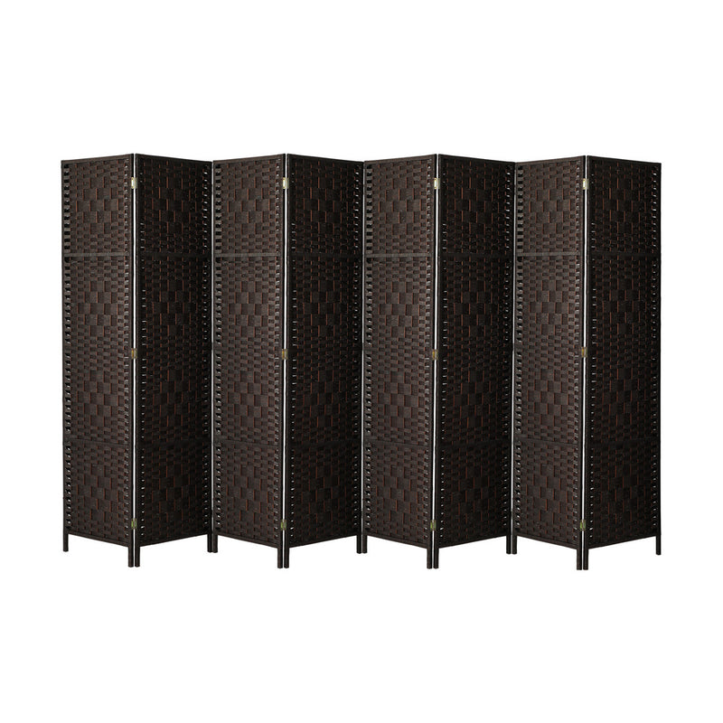Oikiture 8 Panel Room Divider Privacy Screen Brown