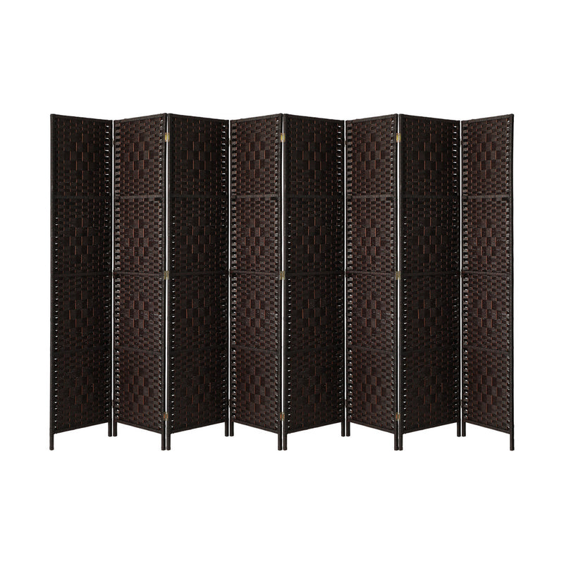 Oikiture 8 Panel Room Divider Privacy Screen Brown