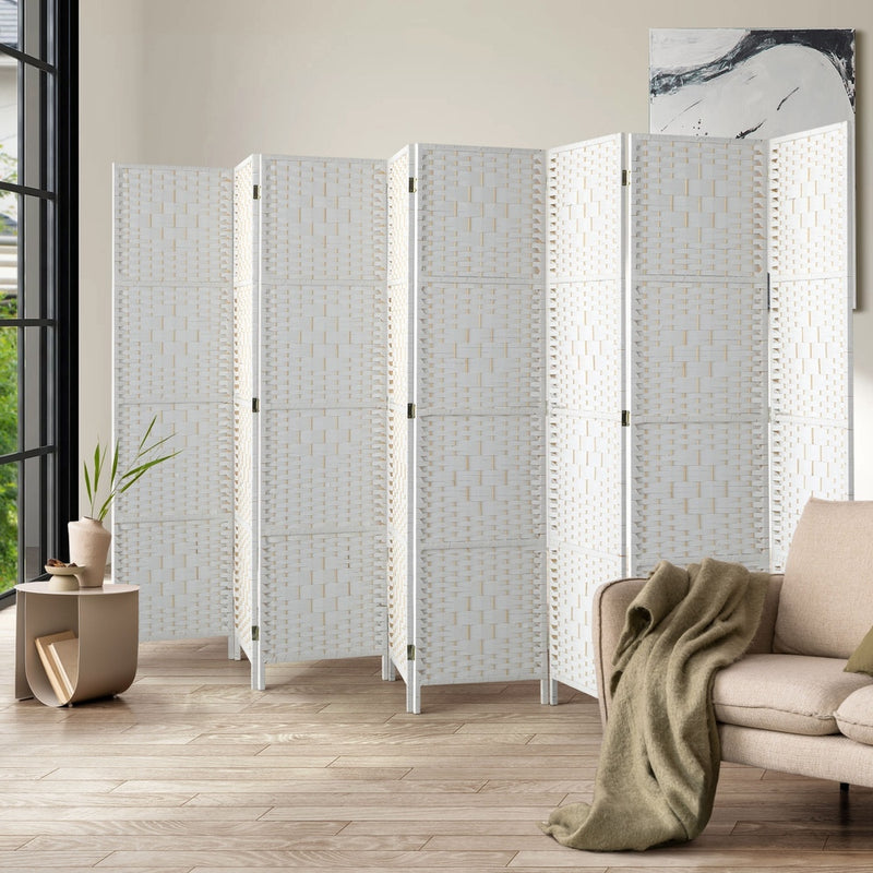 Oikiture 8 Panel Room Divider Privacy Screen White