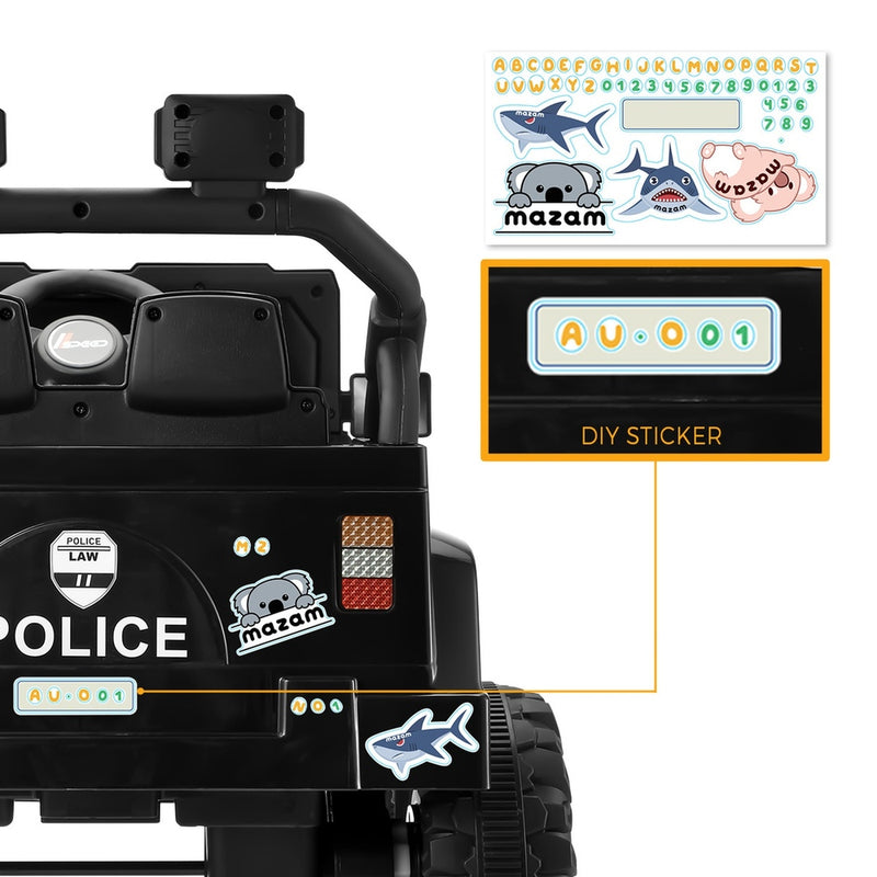 Mazam Kids Police Ride On Car 12V Electric Remote Control Battery