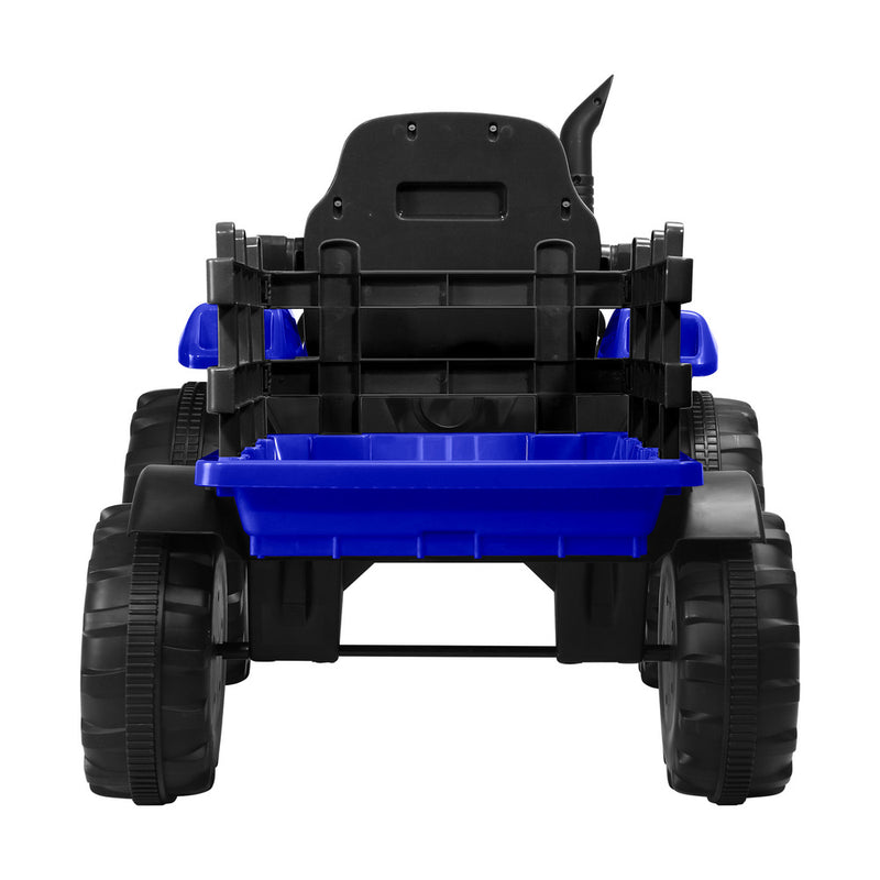Mazam XL Kids Ride On Tractor 12V with Trailer Remote Blue