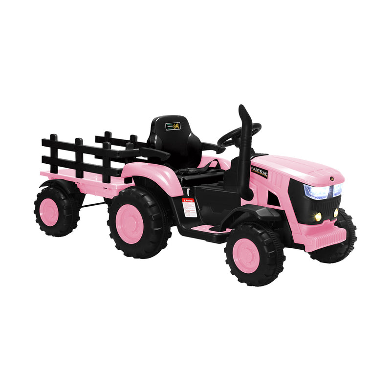 Mazam XL Kids Ride On Tractor 12V with Trailer Remote Pink