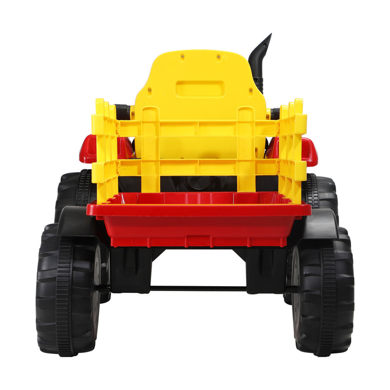 Mazam XL Kids Ride On Tractor 12V with Trailer Remote Red