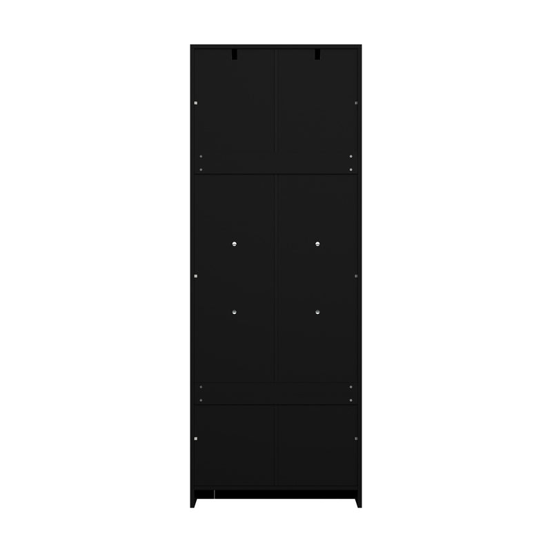 Oikiture Display Cabinet Sideboard Storage Cupboard LED 170cm Black