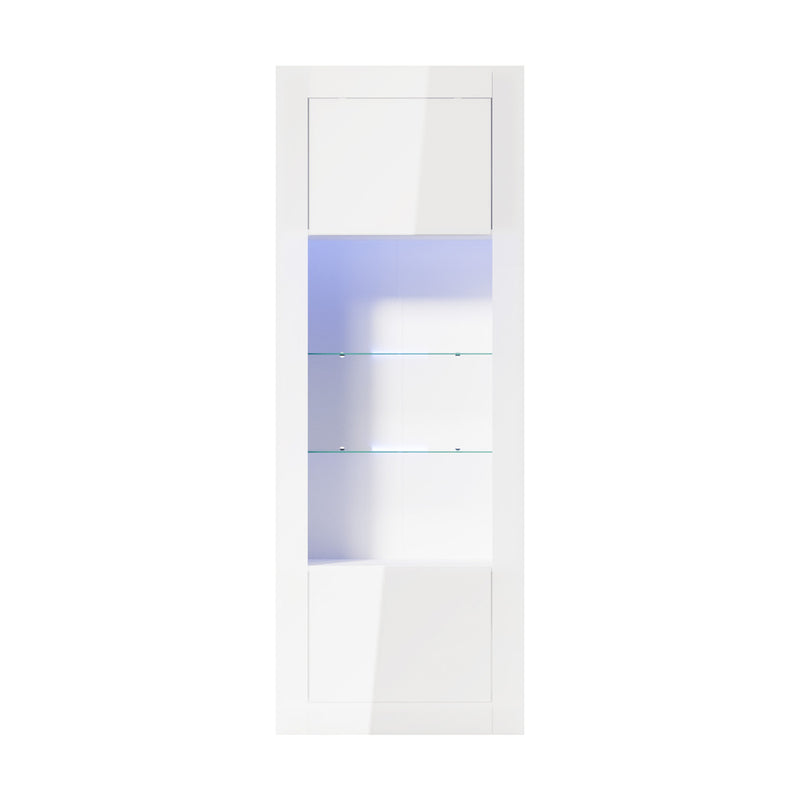 Oikiture Display Cabinet Sideboard Storage Cupboard LED 170cm White