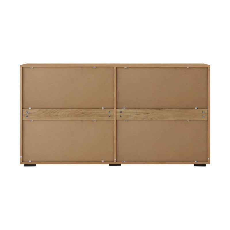 Oikiture Sideboard 4 Doors 2 Drawers Natural