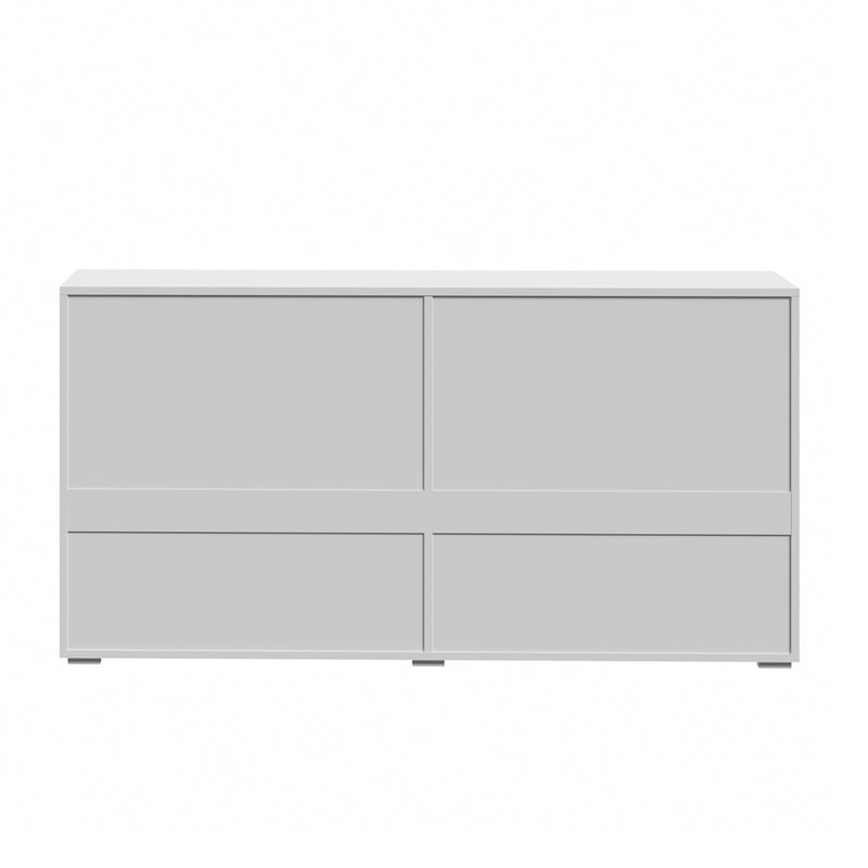 Oikiture Sideboard High Gloss 4 Doors 2 Drawers White