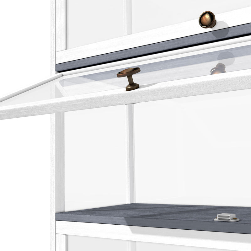 Oikiture Display Cabinet 3 Tiers Clear Door White