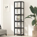 Oikiture Display Cabinet Slim 5-Tier Clear Black