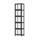 Oikiture Display Cabinet Slim 5-Tier Clear Black