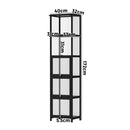 Oikiture Display Cabinet Slim 5-Tier Clear Black