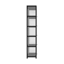 Oikiture Display Cabinet Slim 5-Tier Clear Black