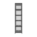 Oikiture Display Cabinet Slim 5-Tier Clear Black
