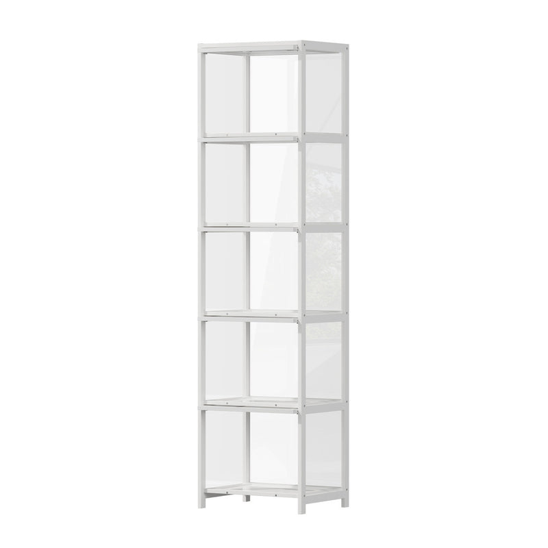 Oikiture Storage 5-Tier Shelves Display Cabinet Bookcase Rack White