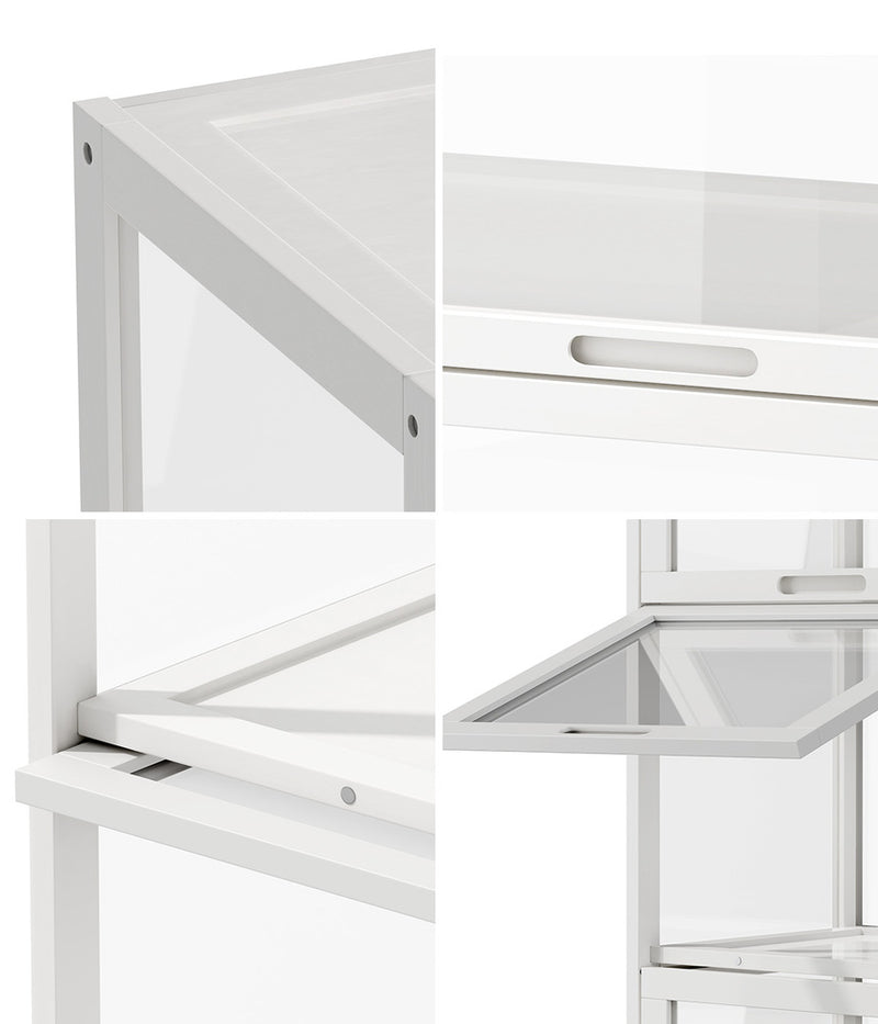 Oikiture Storage 5-Tier Shelves Display Cabinet Bookcase Rack White