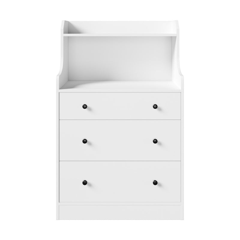 Oikiture Sideboard Buffet Cupboard 3 Chest of Drawers White