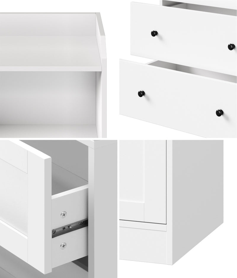Oikiture Sideboard Buffet Cupboard 3 Chest of Drawers White