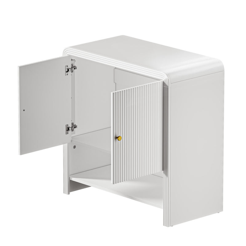 Oikiture Buffet Sideboard Storage Cabinet 2 Doors Cupboard White