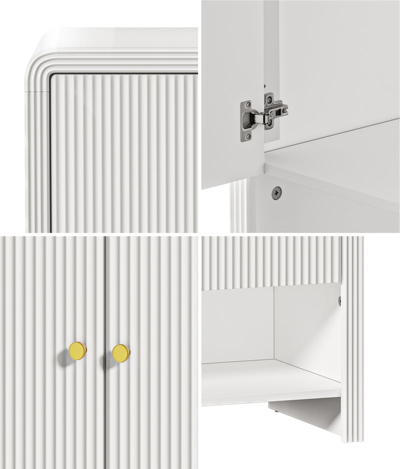 Oikiture Buffet Sideboard Storage Cabinet 2 Doors Cupboard White