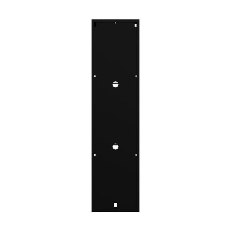 Oikiture Wall Mounted Display Cabinet LED High Gloss Cupboard Black