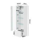 Oikiture Buffet Sideboard LED High Gloss Glass Door White