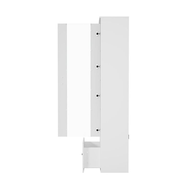 Oikiture Buffet Sideboard LED High Gloss Glass Door White