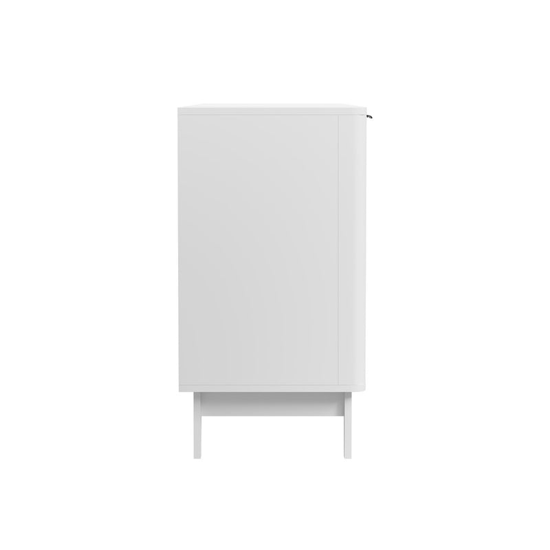 Oikiture Buffet Sideboard Storage Cabinet 4 Doors Cupboard White
