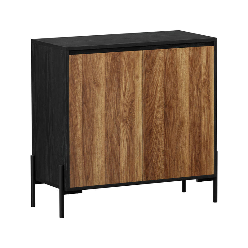 Oikiture Sideboard Storage Cabinet Cupboard 2 Doors Table Walnut