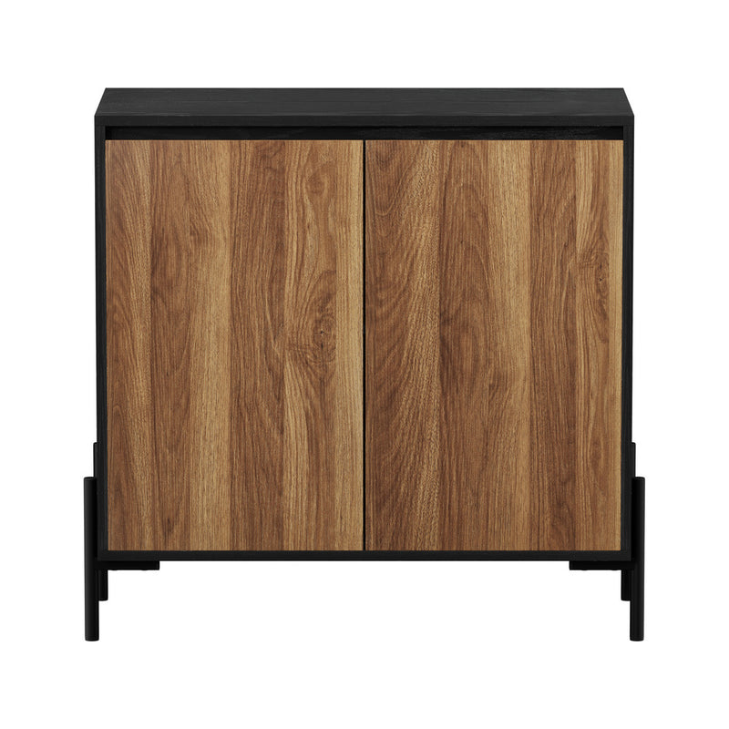 Oikiture Sideboard Storage Cabinet Cupboard 2 Doors Table Walnut