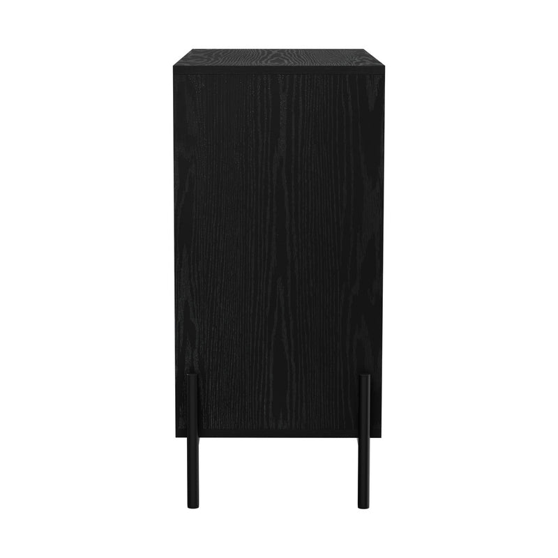Oikiture Sideboard Storage Cabinet Cupboard 2 Doors Table Walnut