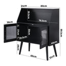 Oikiture Sideboard with Open Shelf and Glass Doors