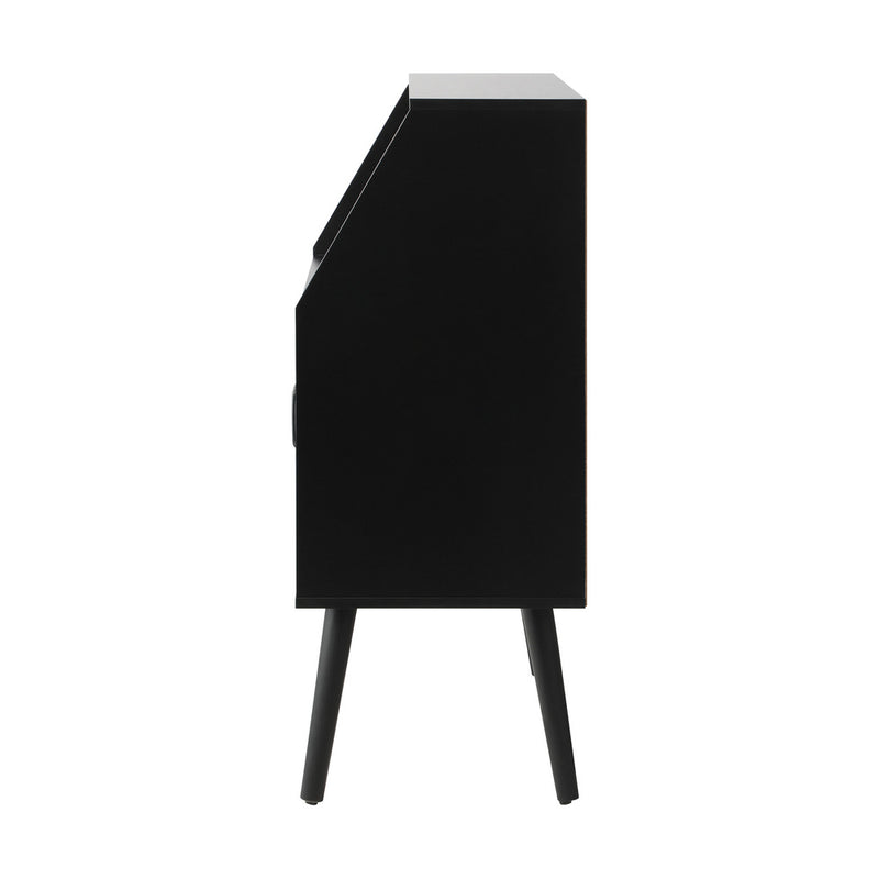 Oikiture Sideboard with Open Shelf and Glass Doors