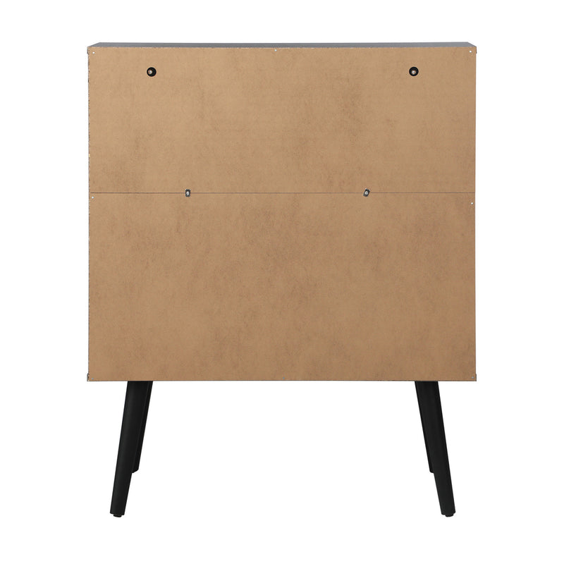 Oikiture Sideboard with Open Shelf and Glass Doors