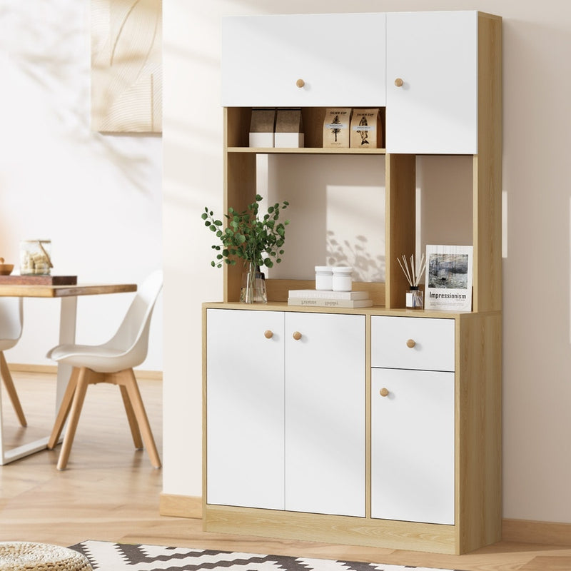 Oikiture Buffet Sideboard Storage Cabinet 3 Drawers Cupboard